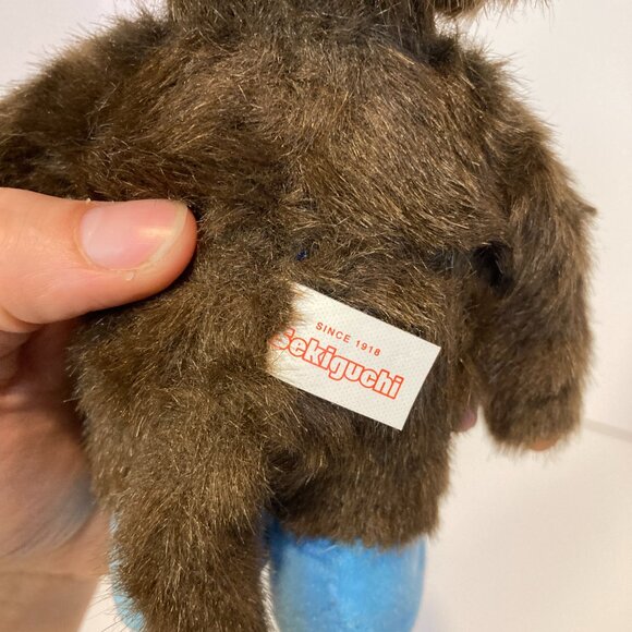 Monchhichi Doll Stuffed Plush Toy Blue Shoes 19cm Sekiguchi Japan - Picture 10 of 12